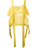 Maison Margiela Contrast Panel Sheer Draped Top, Women's, Size: Small, Yellow/orange, Silk