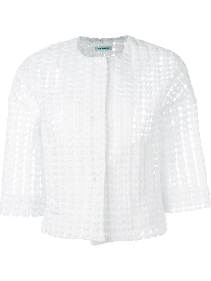 P.a.r.o.s.h. Crochet Crop Jacket, Women's, Size: Xs, White, Polyester