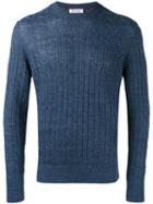 Brunello Cucinelli - Cable Knit Jumper - Men - Cotton/linen/flax - 54, Blue, Cotton/linen/flax