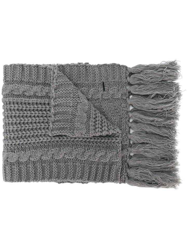 Diesel Tasseled Scarf - Grey