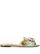 Dolce & Gabbana Embellished Slides - Gold