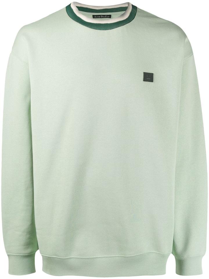 Acne Studios Face Patch Oversized Sweatshirt - Green