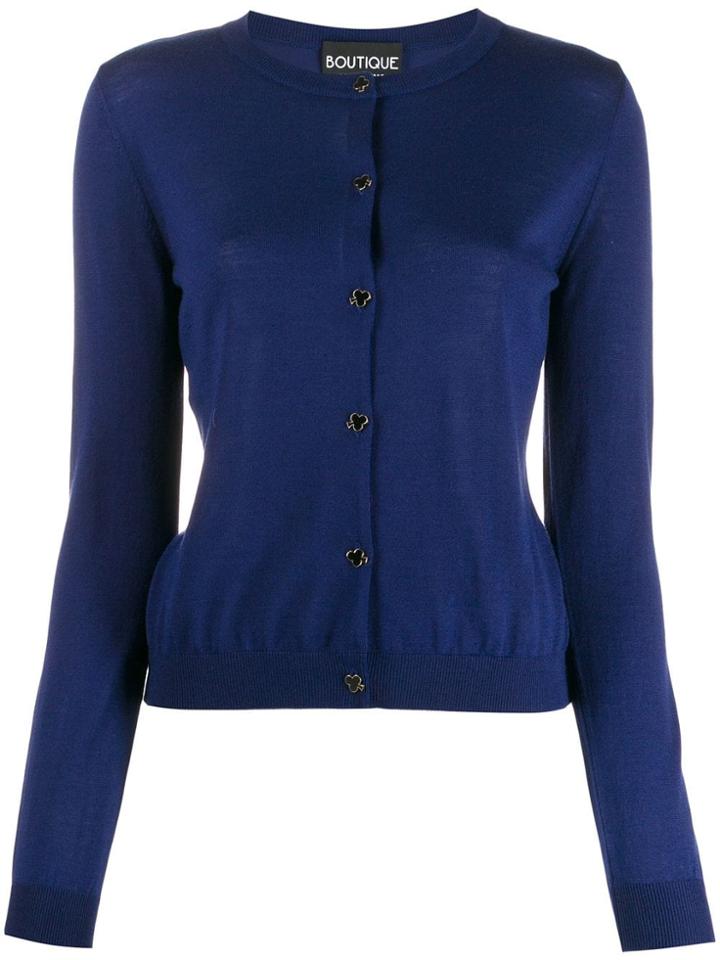 Boutique Moschino Clover Button Cardigan - Blue