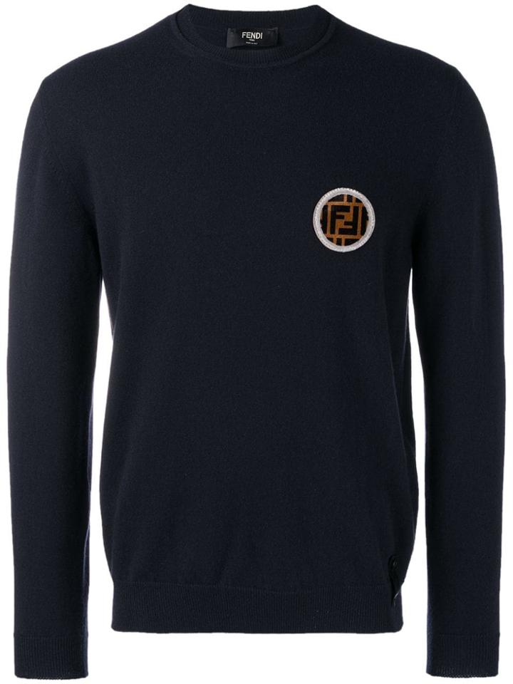 Fendi Logo Patch Sweater - Blue