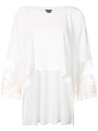 Ann Demeulemeester Lace Sleeve High Low T-shirt - White