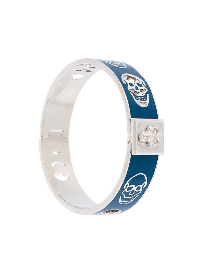 Alexander Mcqueen Skull Stamped Bracelet, Women's, Blue