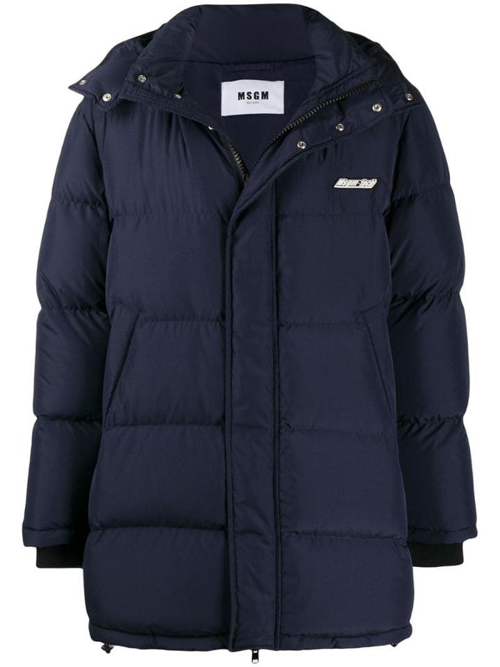 Msgm Msgm-tech Padded Coat - Blue