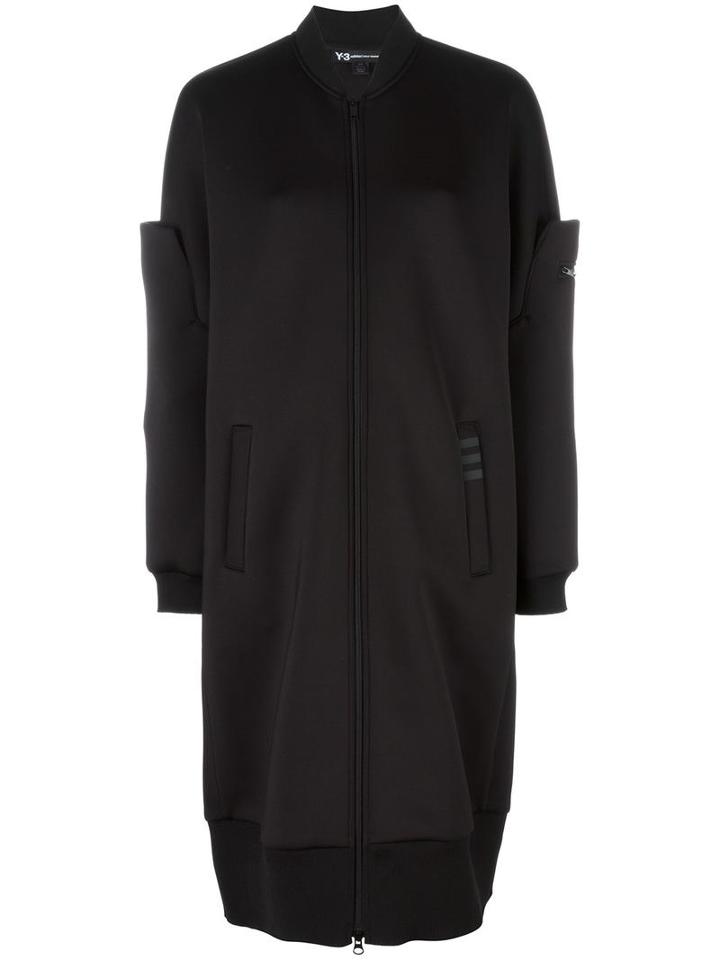 Y-3 Longline Bomber Jacket, Women's, Size: Small, Black, Polyester/spandex/elastane