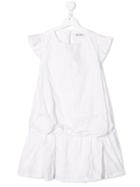 Dondup Kids Embroidered Logo Dress - White