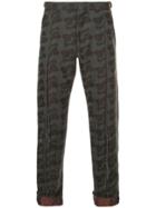 Comme Des Garçons Vintage Mixed-print Cropped Trousers - Brown