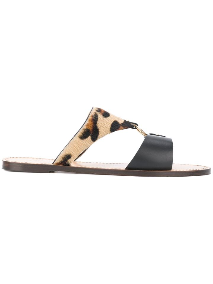 Tila March Leopard Print Tineo Sandals - Black