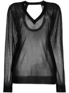 Christian Wijnants Sheer V-neck Sweater - Black