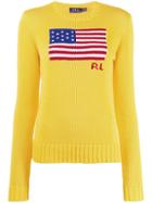 Polo Ralph Lauren Logo Flag Embroidered Sweater - Yellow