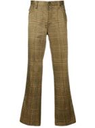 Moschino Vintage Metallic Checked Trousers - Yellow