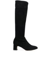 Stuart Weitzman Low Heel Knee Boots - Black