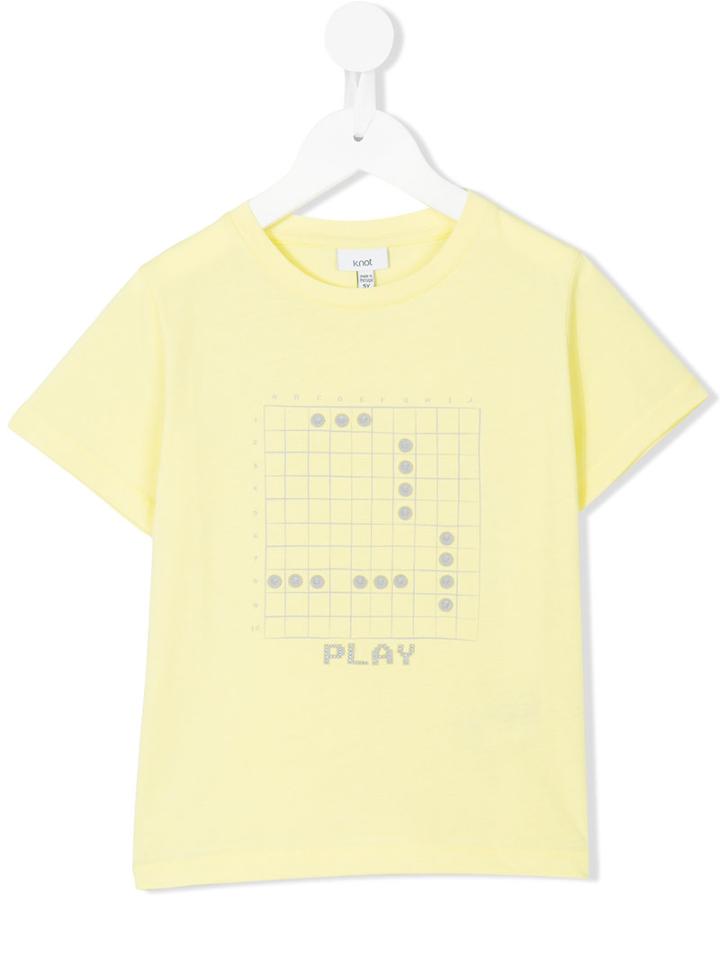 Knot - Battleship Print T-shirt - Kids - Cotton - 6 Yrs, Yellow/orange