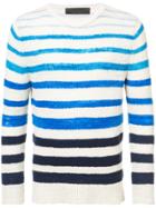 The Elder Statesman Skyline Stripe Sweater - Blue