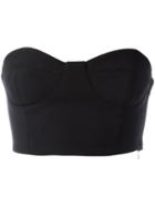 Daizy Shely Bustier Cropped Top, Women's, Size: 40, Black, Virgin Wool/lyocell