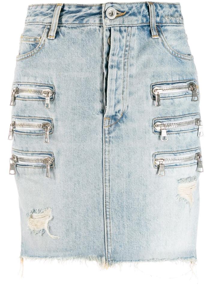 Unravel Project Zip Pocket Denim Shirt - Blue