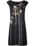 Cavalli Class Floral Intarsia Mini Dress, Women's, Size: 42, Grey, Polyamide/mohair/alpaca