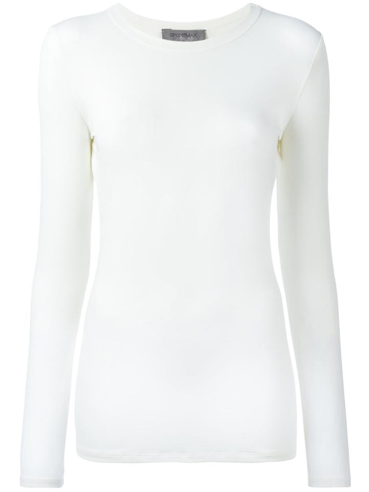 Sportmax Curvone Longsleeved T-shirt - White