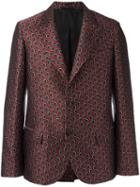 Ermanno Scervino Geometric Pattern Blazer, Men's, Size: 50, Red, Acetate/cupro/polyester