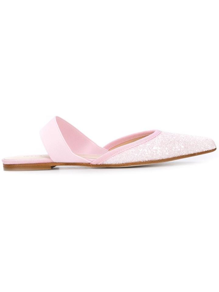 Anna Baiguera Glitter Open Back Ballerinas