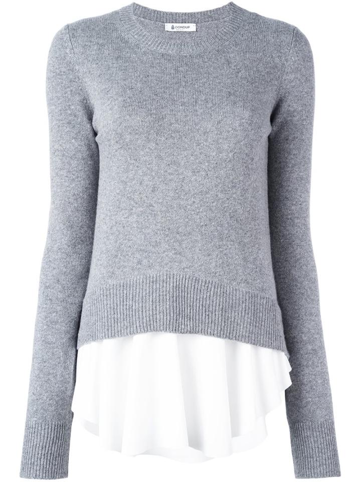 Dondup Layered Jumper, Women's, Size: Large, Grey, Polyamide/viscose/cashmere/wool