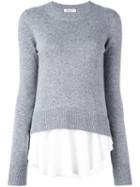 Dondup Layered Jumper, Women's, Size: Large, Grey, Polyamide/viscose/cashmere/wool