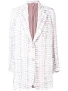 Thom Browne Ribbon Tweed Narrow Sack Jacket - White