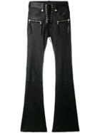 Unravel Project Lace-up Waist Flared Trousers - Black