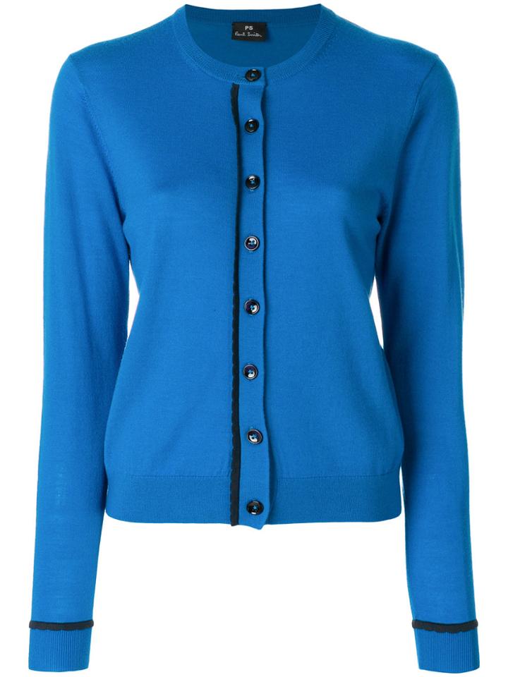 Ps By Paul Smith Contrast Detail Cardigan - Blue