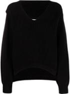 T By Alexander Wang Ribbed Knitted Jumper - Black