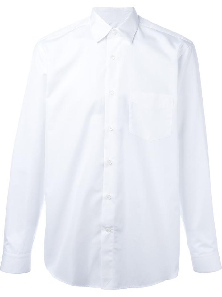 Canali Patch Pocket Shirt, Men's, Size: 43, White, Cotton