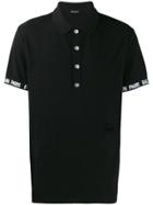Balmain Logo Band Polo Shirt - Black
