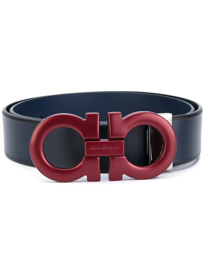 Salvatore Ferragamo - Logo Belt - Men - Calf Leather - 85, Blue, Calf Leather