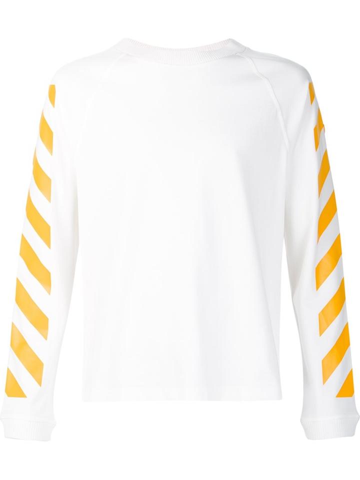 Moncler X Off-white Signature Stripe Sweatshirt, Men's, Size: Xl, White, Cotton