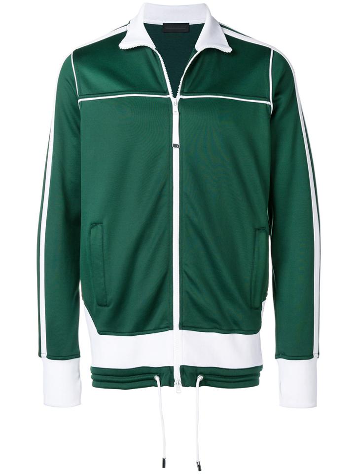 Diesel Black Gold Striped Print Sport Jacket - Green