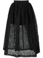 Vera Wang Full Floral Lace Skirt - Black