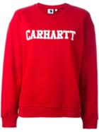 Carhartt Logo Print Sweatshirt, Women's, Size: Medium, Red, Cotton