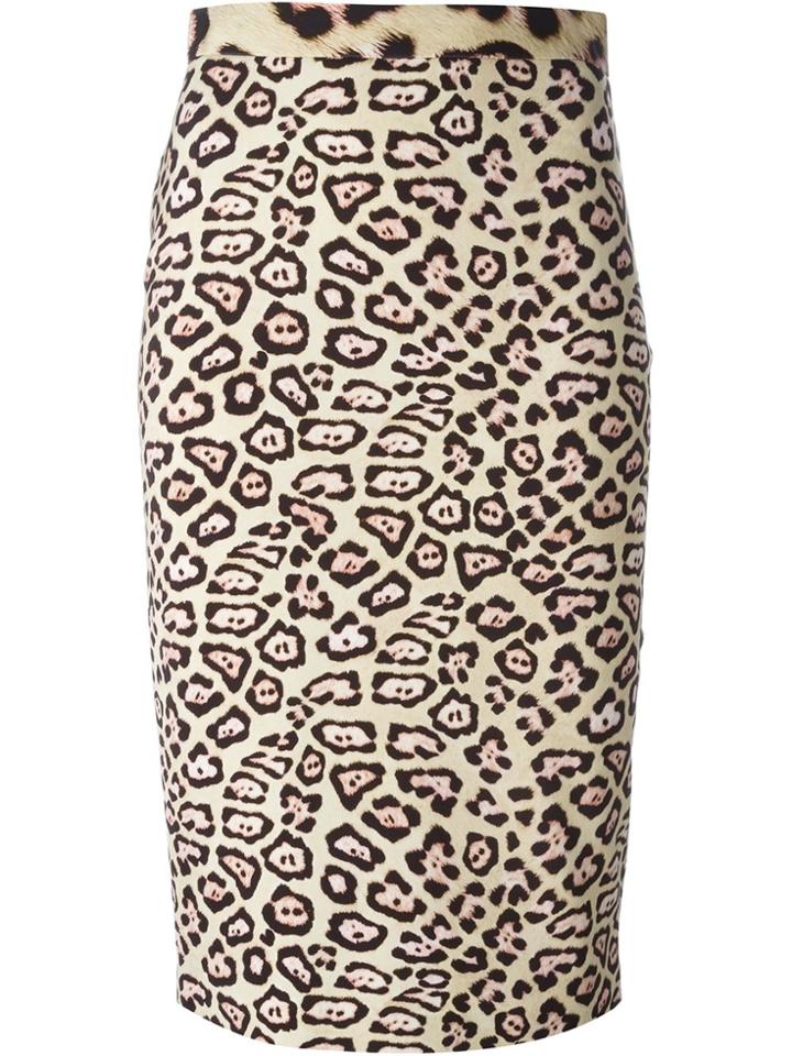 Givenchy Leopard Print Pencil Skirt - Nude & Neutrals