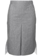 Jil Sander Navy High Low Hem Skirt - Grey