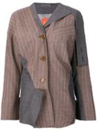 Vivienne Westwood Red Label - Asymmetric Pinstripe Blazer - Women - Cotton/virgin Wool - 42, Brown, Cotton/virgin Wool