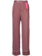 The Gigi Contrast Applique Flared Pants - Pink
