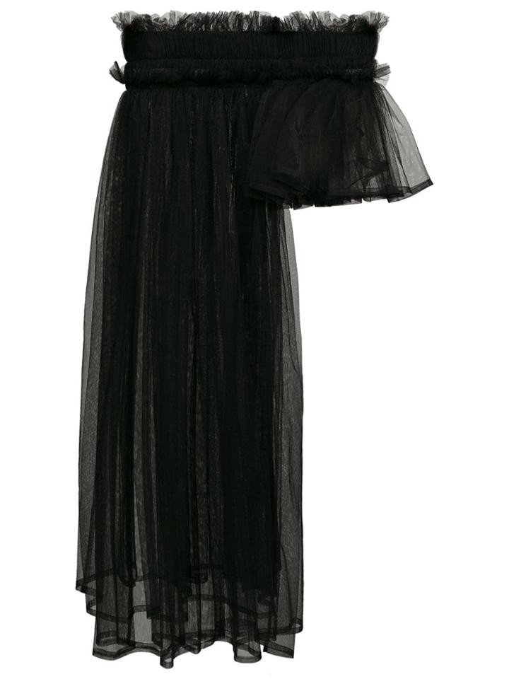 Comme Des Garçons Noir Kei Ninomiya Asymmetric Tulle Skirt - Black