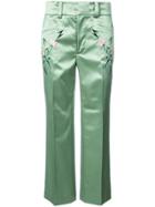 Coach Satin Tailored Trousers - Green