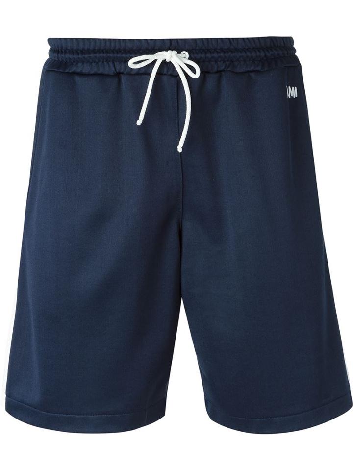 Ami Alexandre Mattiussi Classic Track Shorts, Men's, Size: Large, Blue, Polyamide