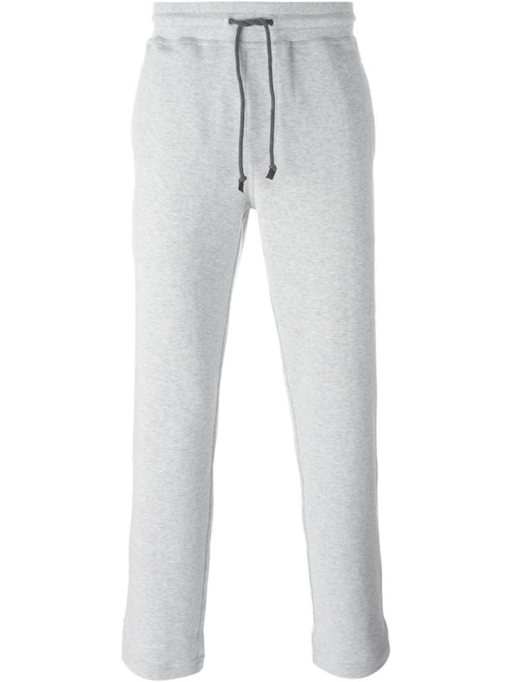 Brunello Cucinelli Cropped Track Pants, Men's, Size: Medium, Grey, Cotton/polyamide