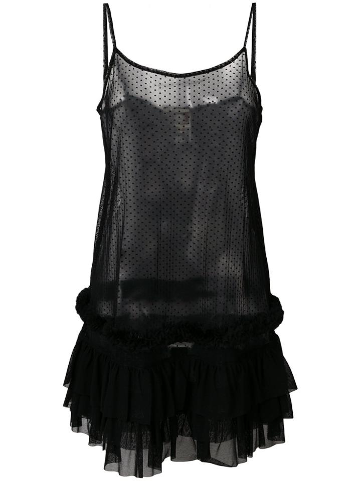 I'm Isola Marras Sheer Flared Slip Dress - Black