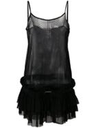 I'm Isola Marras Sheer Flared Slip Dress - Black